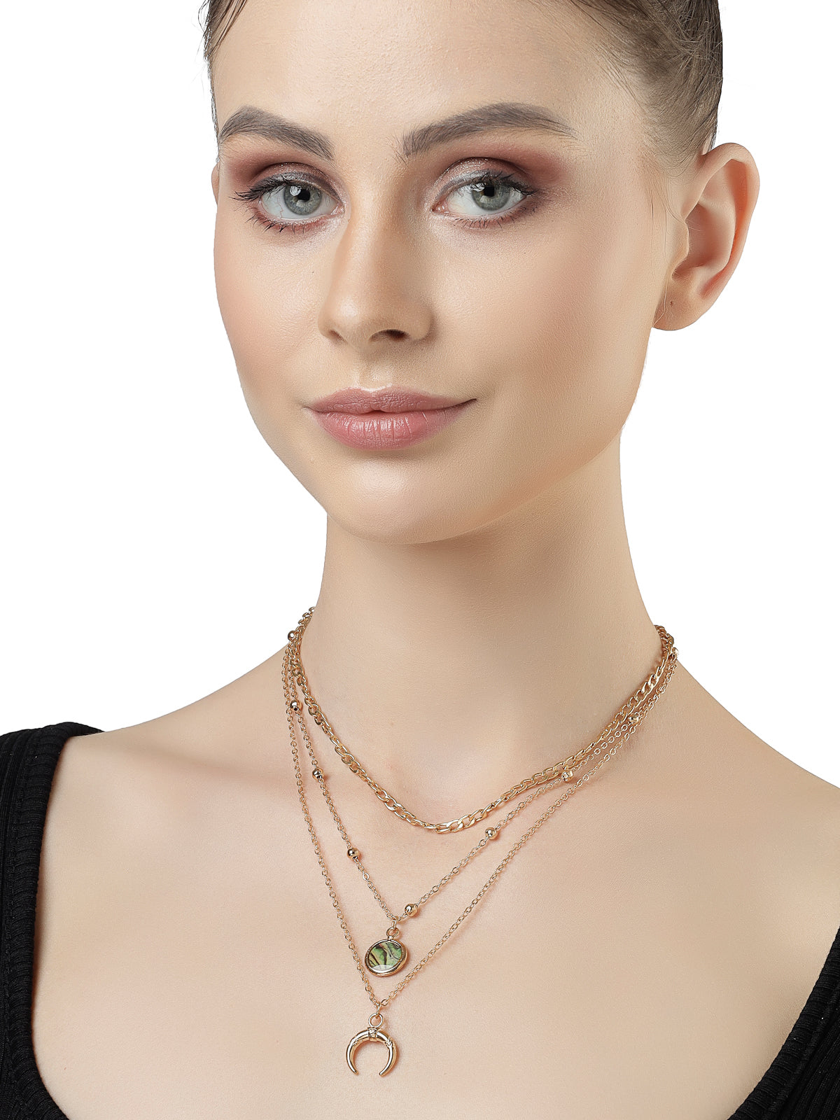 Scintillare by Sukkhi Pretty fashionable Gold Plated Multilayered Contemporary Combo Pendant Necklace for Women & Girls |Birthday Gift for Girls And Women Anniversary Gift for Wife |N106594