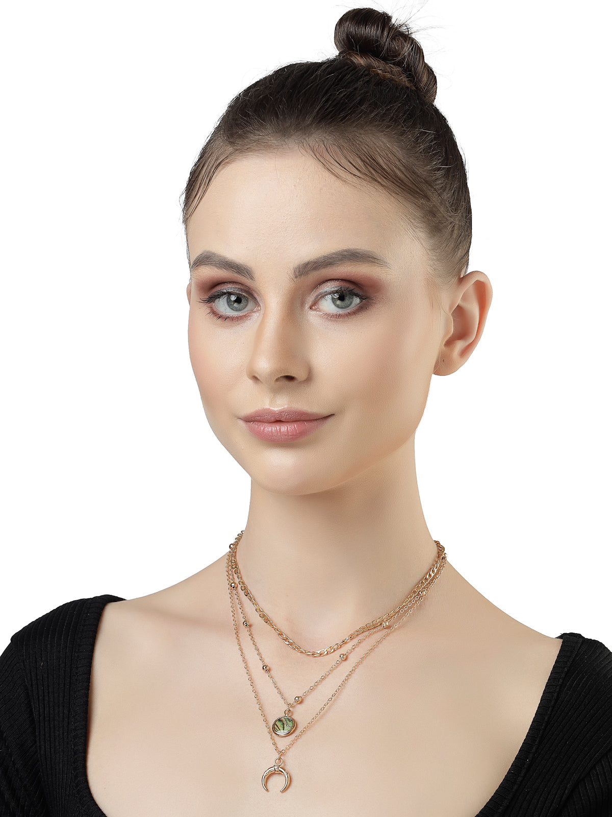 Scintillare by Sukkhi Impressive Multistyle 4 Layered Rhodium Plated Silver Oxidised Pendant Necklace for Women & Girls |Birthday Gift for Girls And Women Anniversary Gift for Wife| Gifts |N106598