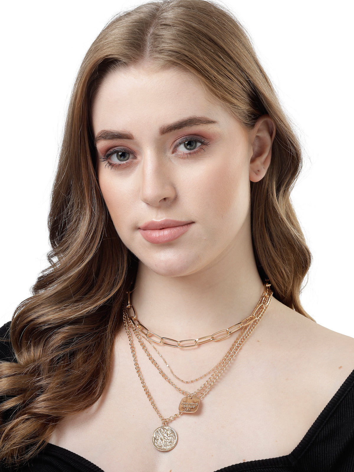 Scintillare by Sukkhi Decent Gold Plated Multilayered Contemporary Pendant Necklace for Women & Girls |Birthday Gift for Girls And Women Anniversary Gift for Wife| Gifts Collection|N106609