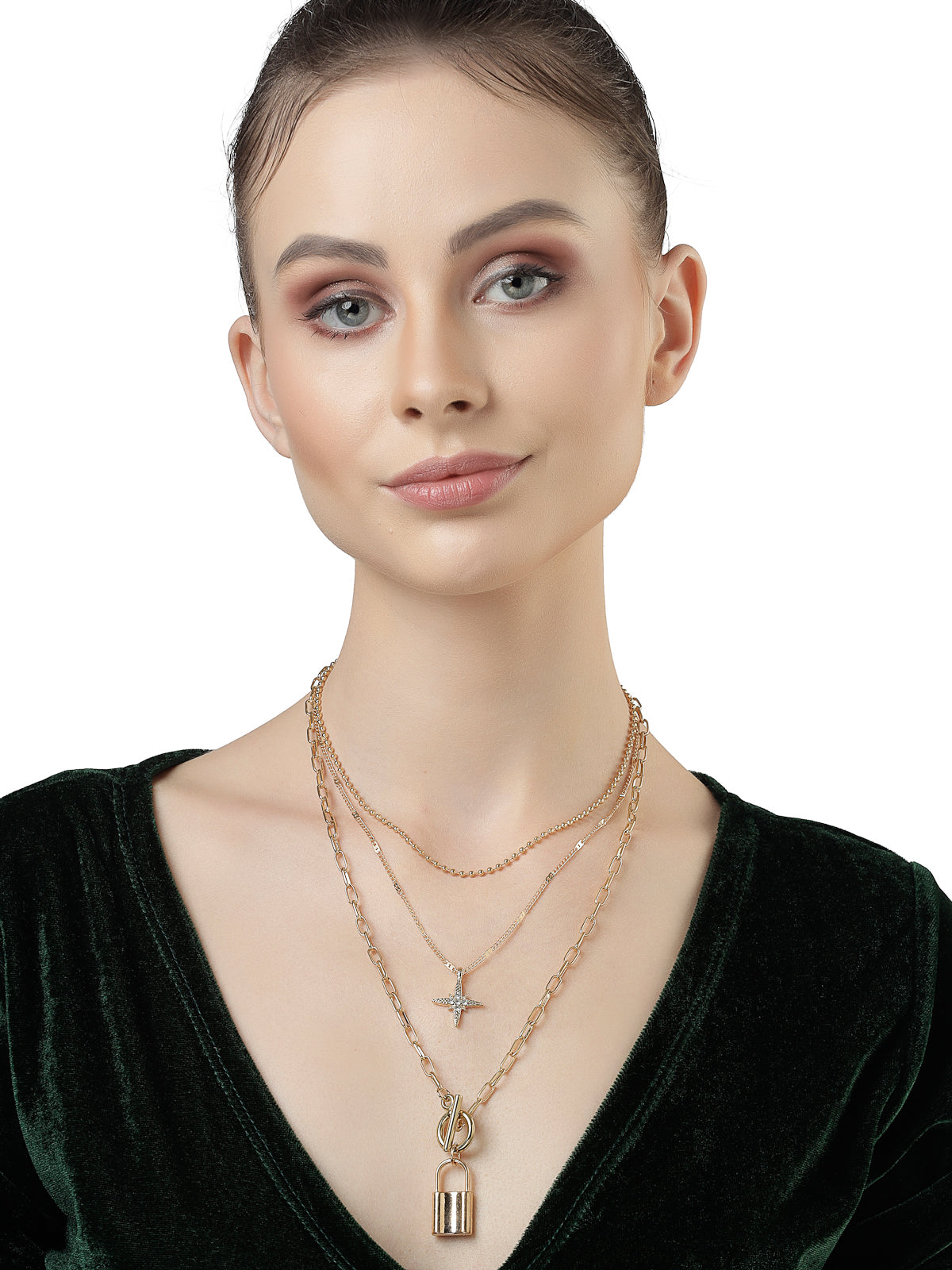 Scintillare by Sukkhi Lavish Light Weight Fashionable Gold Plated Multilayered Pendant Necklace for Women & Girls |Birthday Gift for Girls And Women Anniversary Gift for Wife| Gifts Collection|N106617