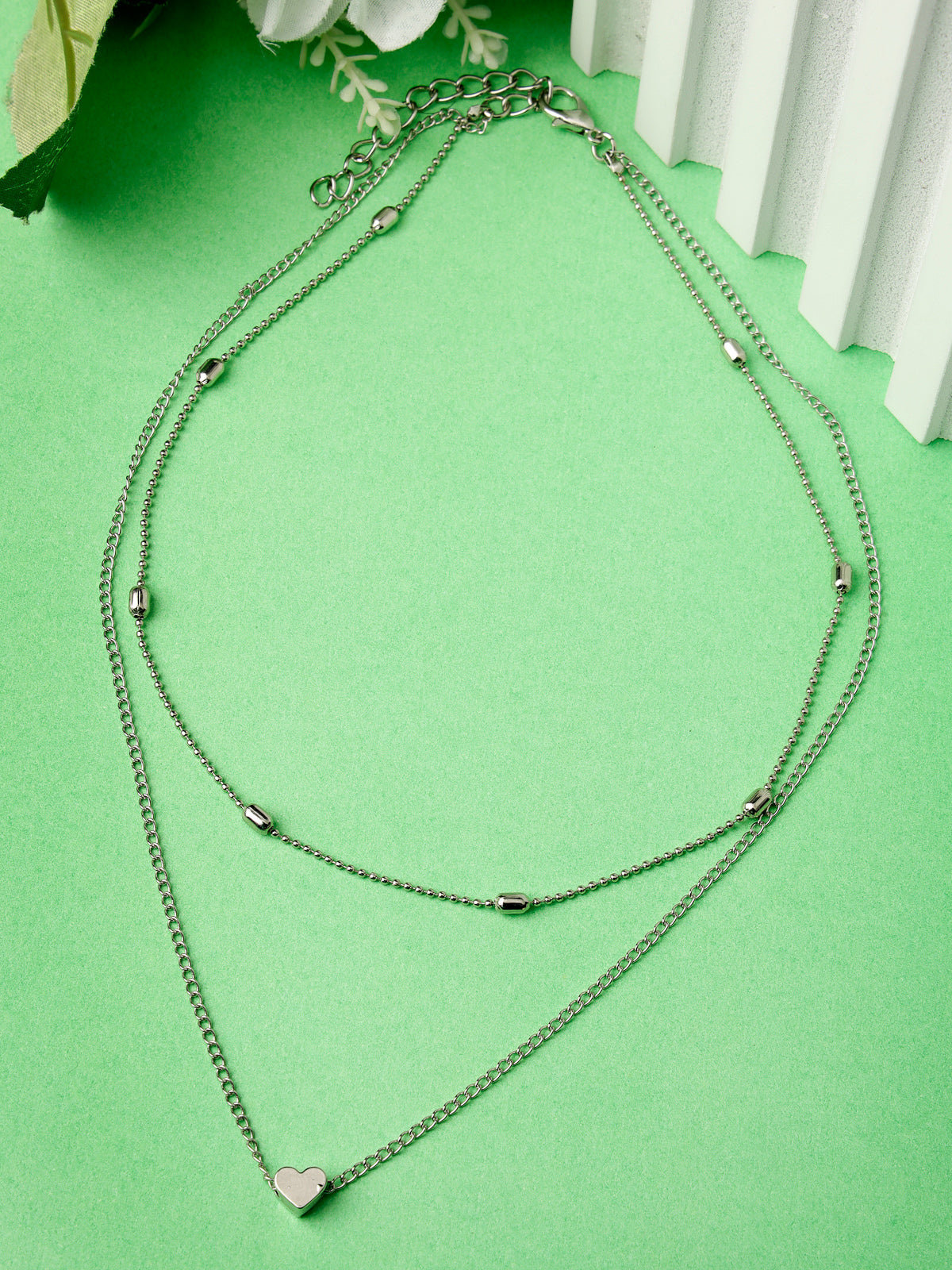 Scintillare by Sukkhi Elegant Stylish Rhodium Plated Mini Heart Contemporary Pendant Necklace for Women & Girls |Birthday Gift for Girls And Women Anniversary Gift for Wife| Gifts Collection|N106614