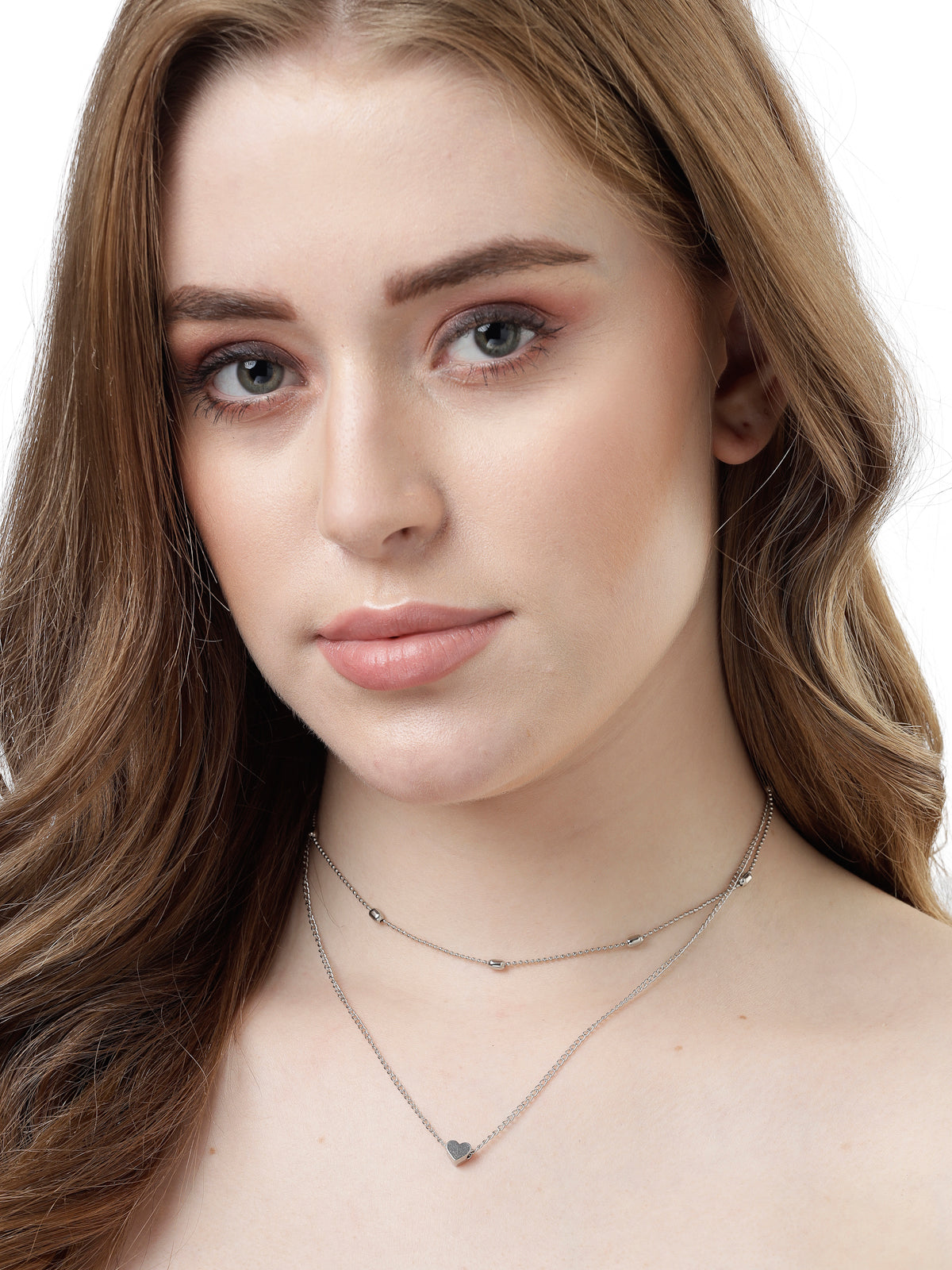 Scintillare by Sukkhi Elegant Stylish Rhodium Plated Mini Heart Contemporary Pendant Necklace for Women & Girls |Birthday Gift for Girls And Women Anniversary Gift for Wife| Gifts Collection|N106614