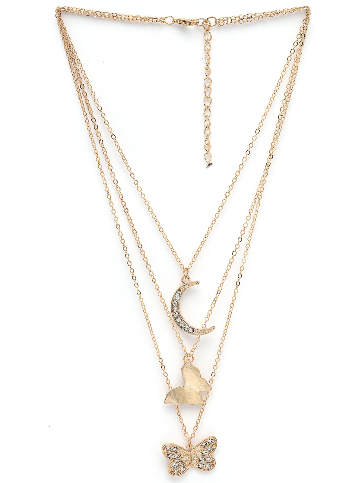 Scintillare by Sukkhi Latest 3 Layered Western Non Precious Base Metal Gold Plated Pendant Necklace for Women|Birthday Gift for Girls And Women Anniversary Gift for Wife| Gifts Collection|N106621