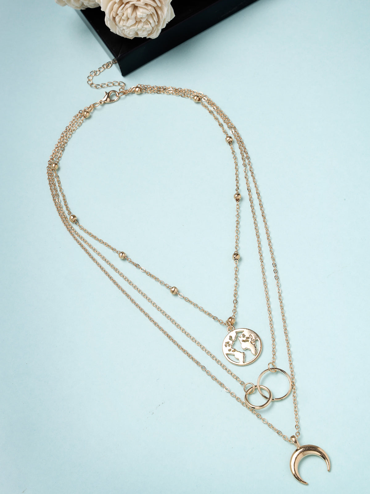 Scintillare by Sukkhi Unique Style Gold Plated Multilayered Pendant Necklace for Women & Girls |Birthday Gift for Girls And Women Anniversary Gift for Wife| Gifts Collection|N106622