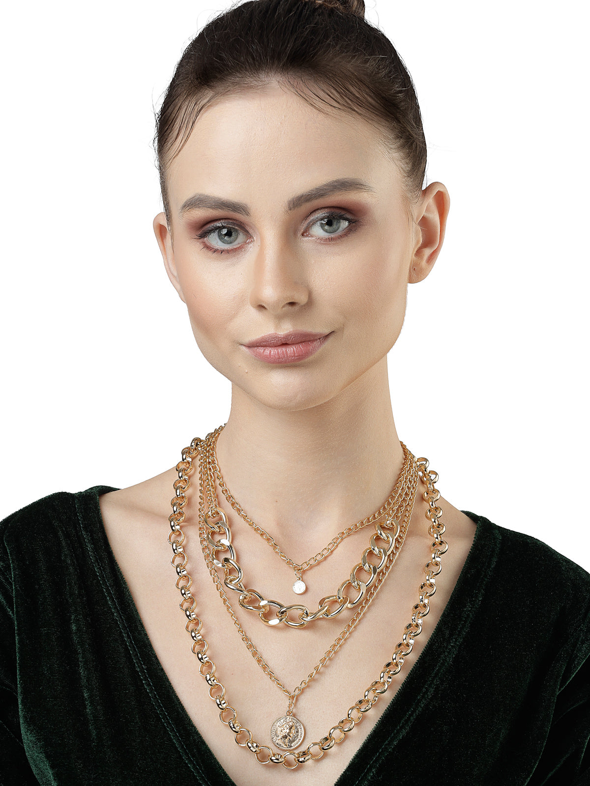 Scintillare by Sukkhi Adorable Heart Shaped With Gold Plated 2 Layered Pendant Necklace Metal Chain for Women & Girls |Birthday Gift for Girls And Women Anniversary Gift for Wife|N106742