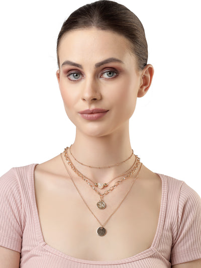 Scintillare by Sukkhi Bewitching 2 Heart Shaped With 3 Layered Gold Plated Pendant Necklace for Women & Girls|Birthday Gift for Girls And Women Anniversary Gift for Wife|Valentine Day Gifts|N106745