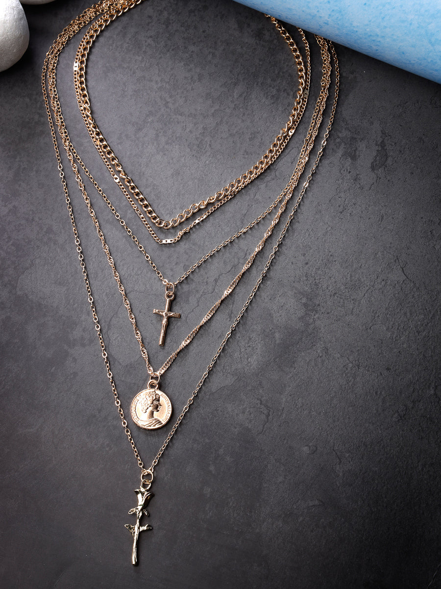 Scintillare by Sukkhi Universal Stylish Multilayered Gold Plated Pendant Necklace for Women & Girls |Birthday Gift for Girls And Women Anniversary Gift for Wife| Gifts Collection|N106735