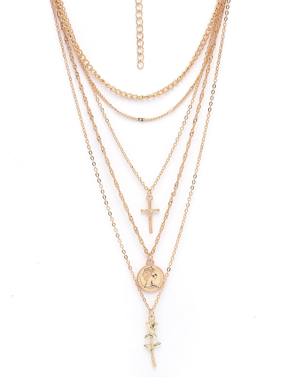 Scintillare by Sukkhi Bewitching 2 Heart Shaped With 3 Layered Gold Plated Pendant Necklace for Women & Girls|Birthday Gift for Girls And Women Anniversary Gift for Wife|Valentine Day Gifts|N106745