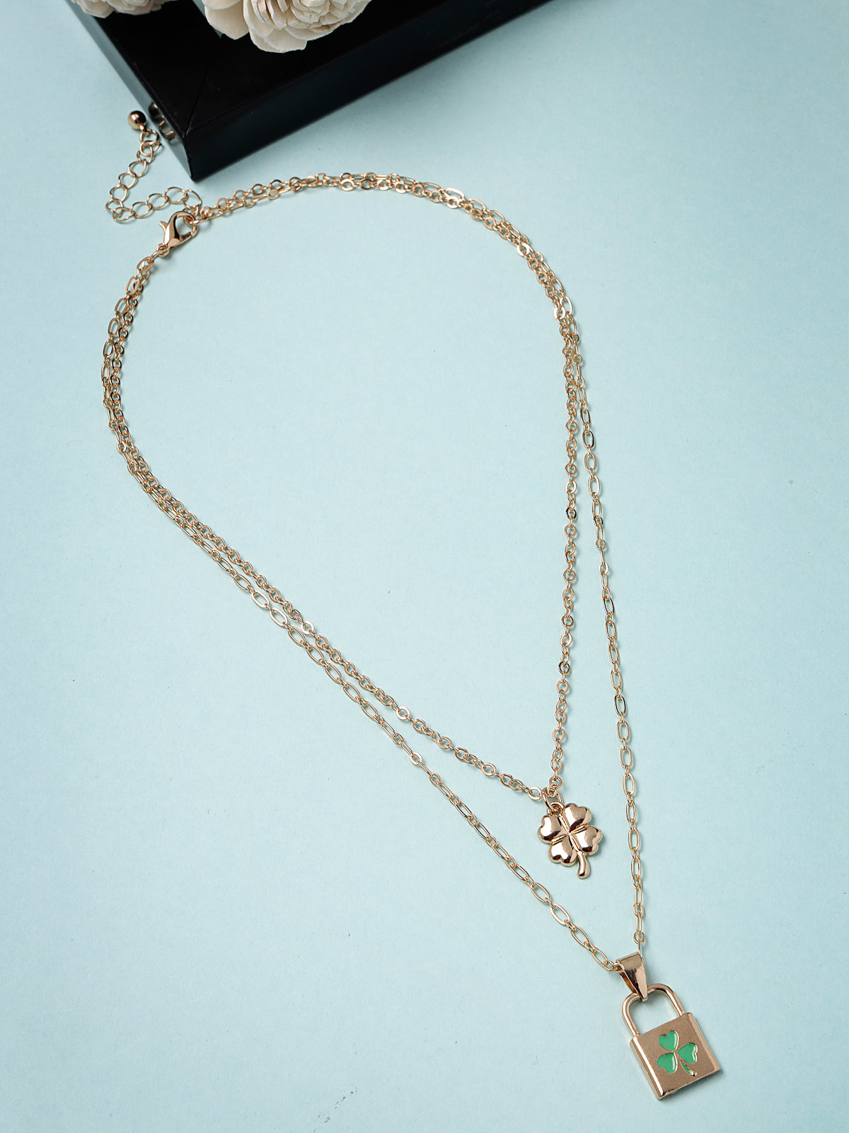 Scintillare by Sukkhi Adorable Heart Shaped With Gold Plated 2 Layered Pendant Necklace Metal Chain for Women & Girls |Birthday Gift for Girls And Women Anniversary Gift for Wife|N106742