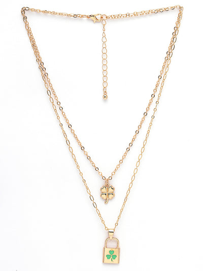 Scintillare by Sukkhi Bewitching 2 Heart Shaped With 3 Layered Gold Plated Pendant Necklace for Women & Girls|Birthday Gift for Girls And Women Anniversary Gift for Wife|Valentine Day Gifts|N106745