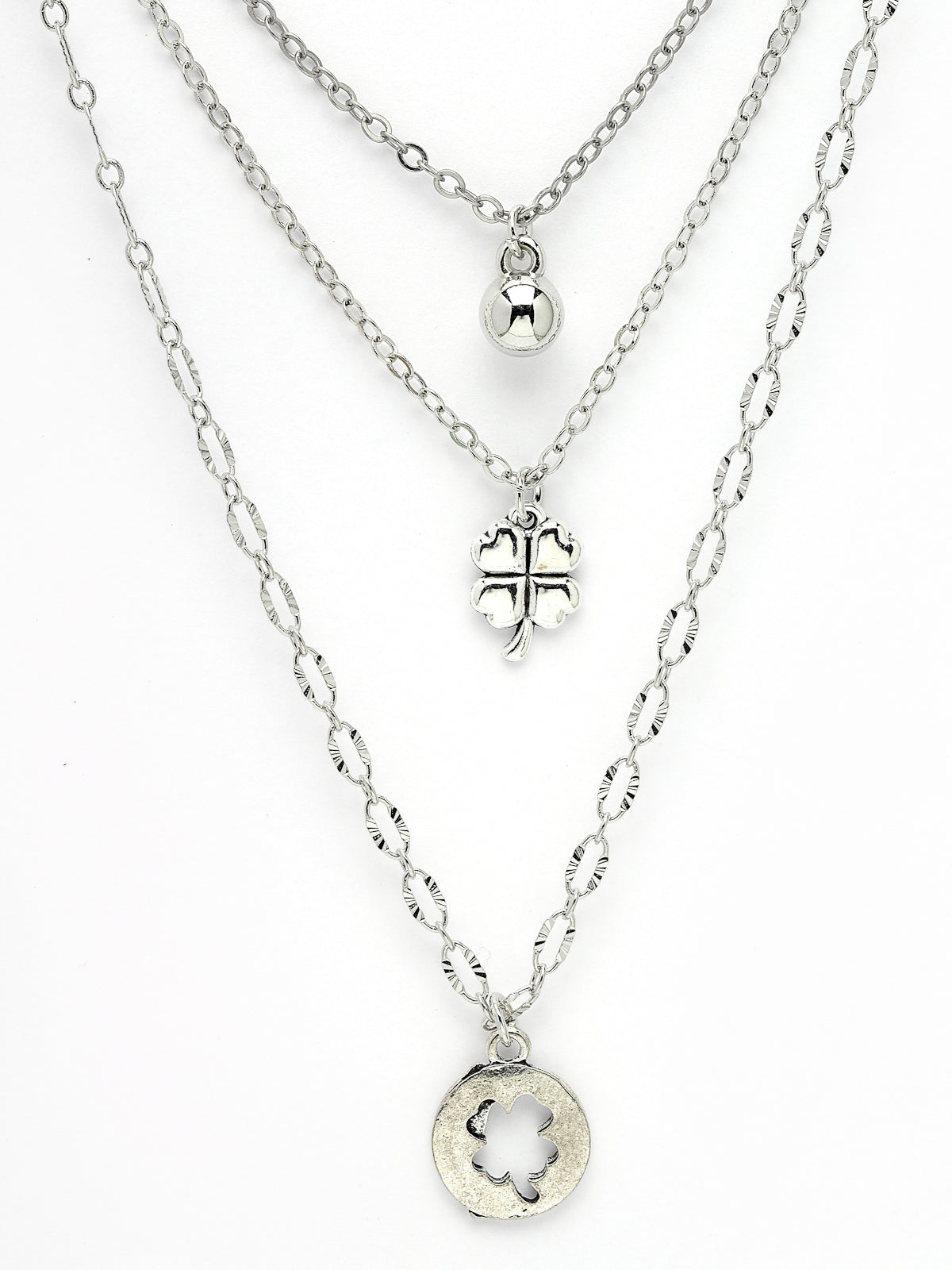 Scintillare by Sukkhi Fashionable Multilayered Rhodium Plated Silver Crystals Pendant Necklace for Women & Girls |Birthday Gift for Girls And Women Anniversary Gift for Wife| Gifts Collection|N106751