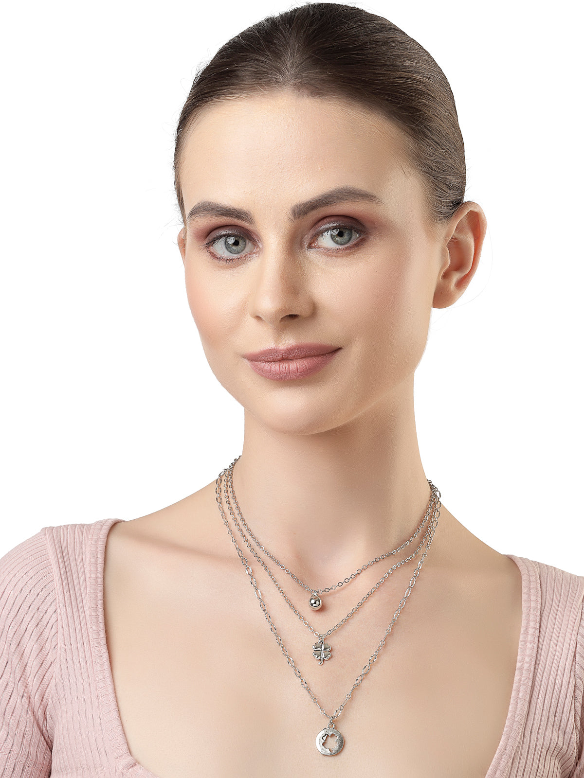 Scintillare by Sukkhi Decent Fashionable Non-Precious Key Lock Multilayer Gold Plated Chain Pendant Necklace for Women|Birthday Gift for Girls And Women Anniversary Gift for Wife|N106752