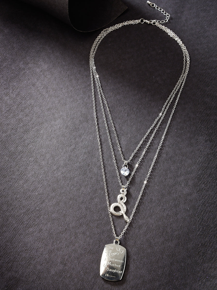 Scintillare by Sukkhi Fashionable Multilayered Rhodium Plated Silver Crystals Pendant Necklace for Women & Girls |Birthday Gift for Girls And Women Anniversary Gift for Wife| Gifts Collection|N106751