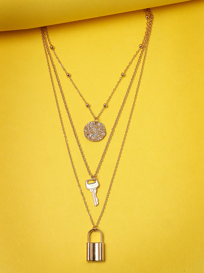 Scintillare by Sukkhi Fashion Wear Multilayered Gold Plated With Pearls Contemporary Pendant Necklace for Women & Girls |Birthday Gift for Girls And Women Anniversary Gift for Wifes|N106754