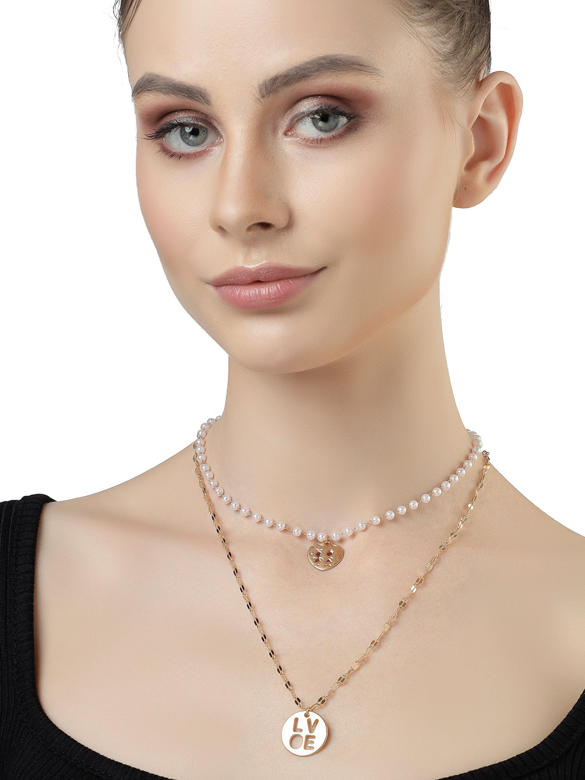 Scintillare by Sukkhi Fashion Wear Multilayered Gold Plated With Pearls Contemporary Pendant Necklace for Women & Girls |Birthday Gift for Girls And Women Anniversary Gift for Wifes|N106754