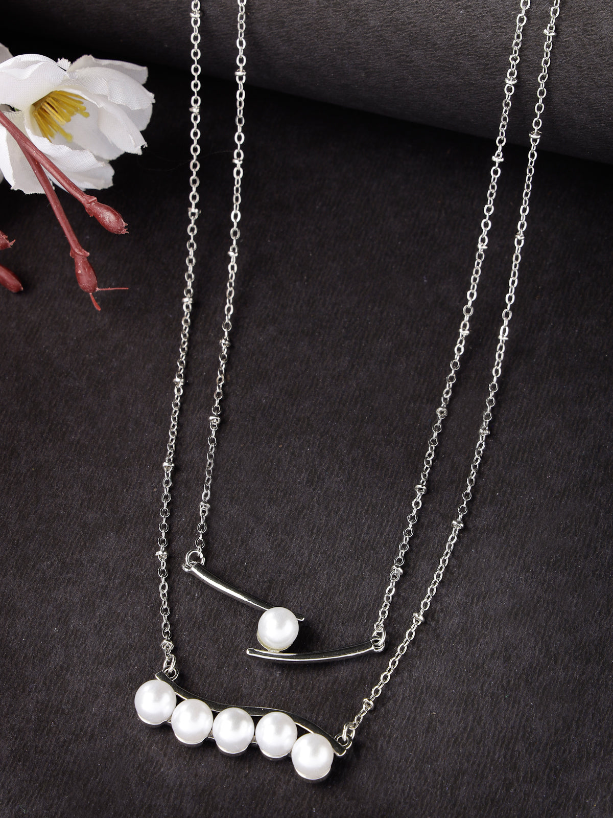 Scintillare by Sukkhi Designer Rhodium Plated Multilayered Pendant Necklace for Women & Girls |Birthday Gift for Girls And Women Anniversary Gift for Wife| Gifts Collection|N106756