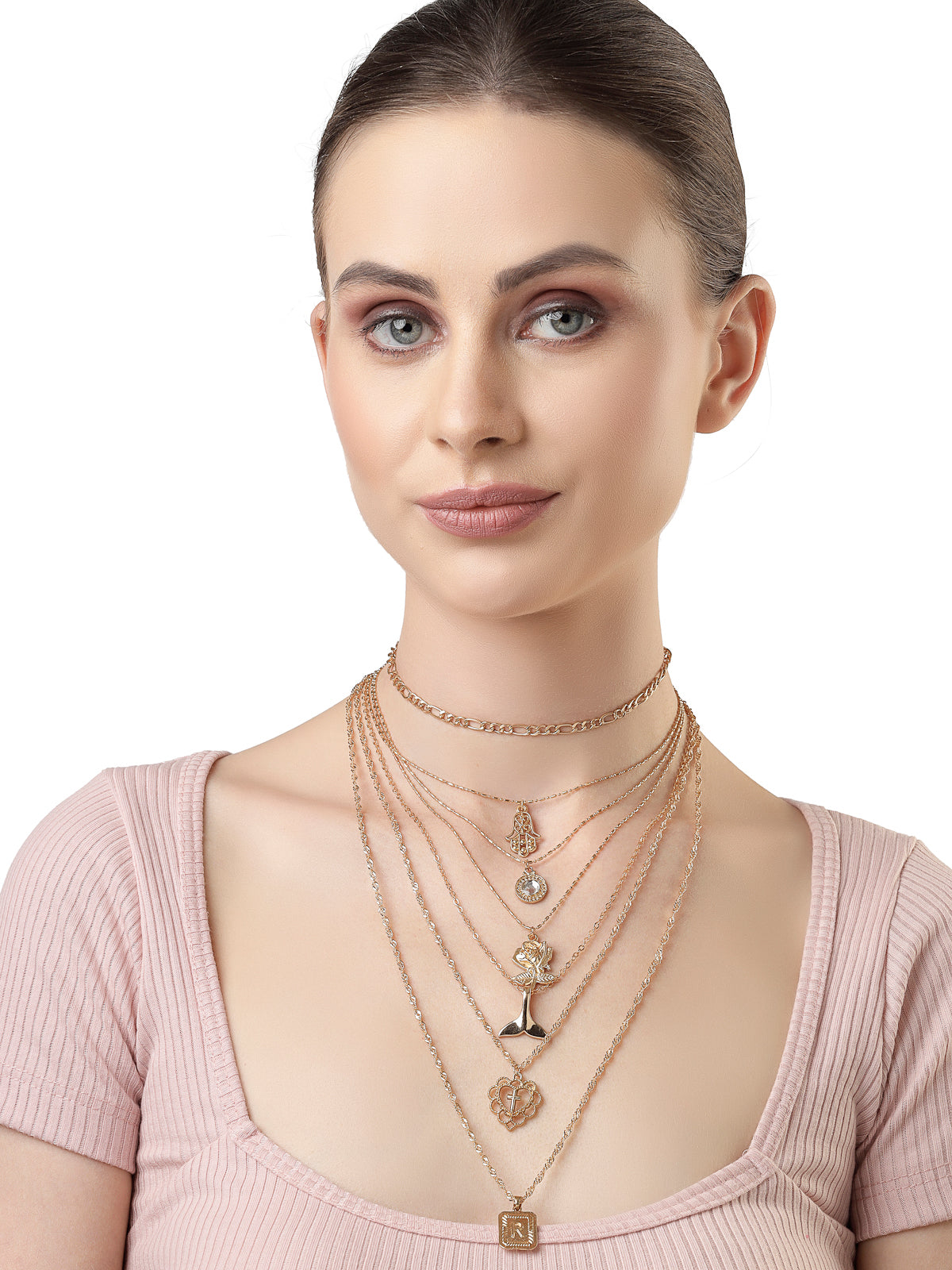 Scintillare by Sukkhi Lavish Gold Plated 3 Layered Key & Lock Pendant Necklace for Women & Girls |Birthday Gift for Girls And Women Anniversary Gift for Wife| Gifts Collection|N106767