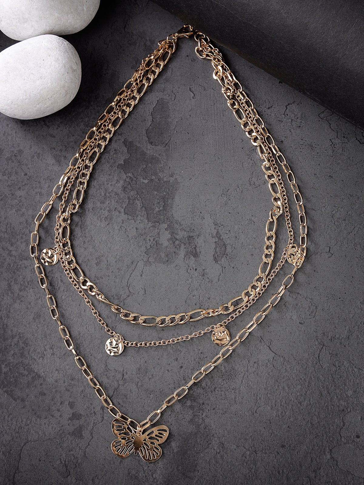 Scintillare by Sukkhi Latest Fashionable 3 Layered Gold Plated Butterfly Pendant Necklace for Women & Girls |Birthday Gift for Girls And Women Anniversary Gift for Wife| Gifts Collection|N106760