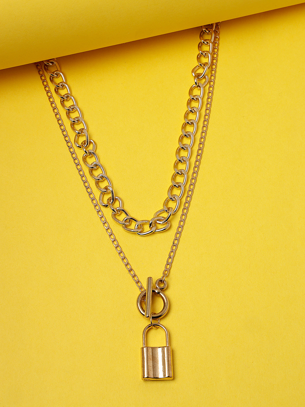 Scintillare by Sukkhi Lavish Gold Plated 3 Layered Key & Lock Pendant Necklace for Women & Girls |Birthday Gift for Girls And Women Anniversary Gift for Wife| Gifts Collection|N106767