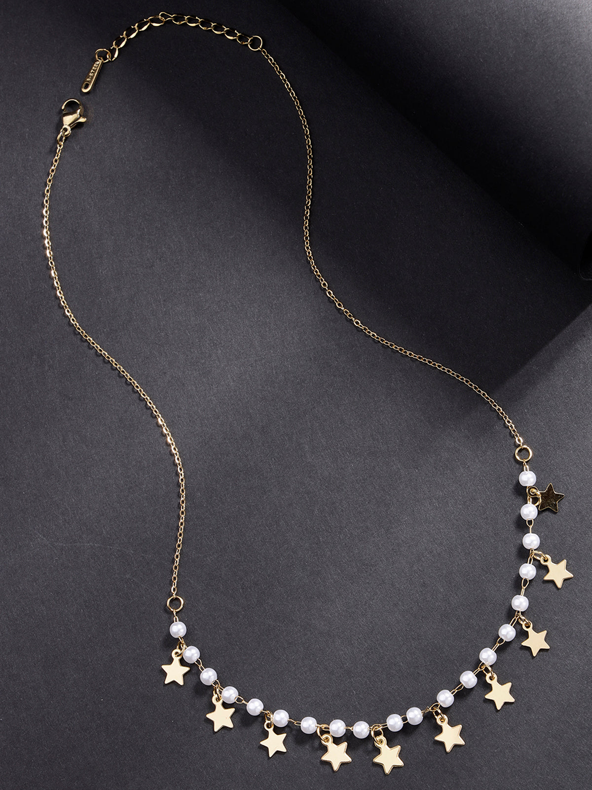 Scintillare By Sukkhi Gold Plated with Charming Stars Pearls Stainless Steel Chain Pendant Necklace Jewellery for Women & Girls|Anti Tarnish Jewellery|Gifts for Wife Girlfriend Mother Sister|N107017