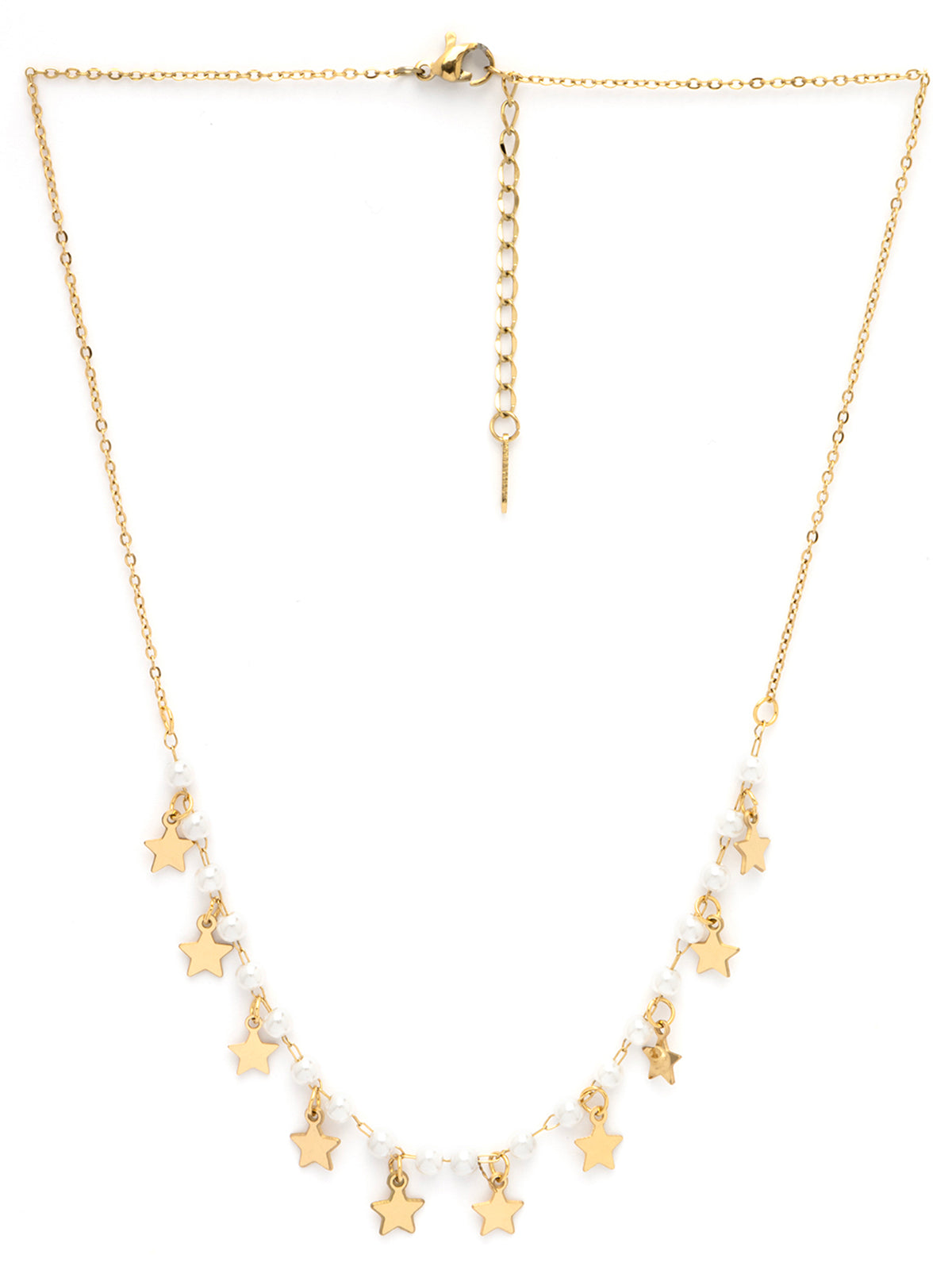 Scintillare By Sukkhi Gold Plated with Charming Stars Pearls Stainless Steel Chain Pendant Necklace Jewellery for Women & Girls|Anti Tarnish Jewellery|Gifts for Wife Girlfriend Mother Sister|N107017