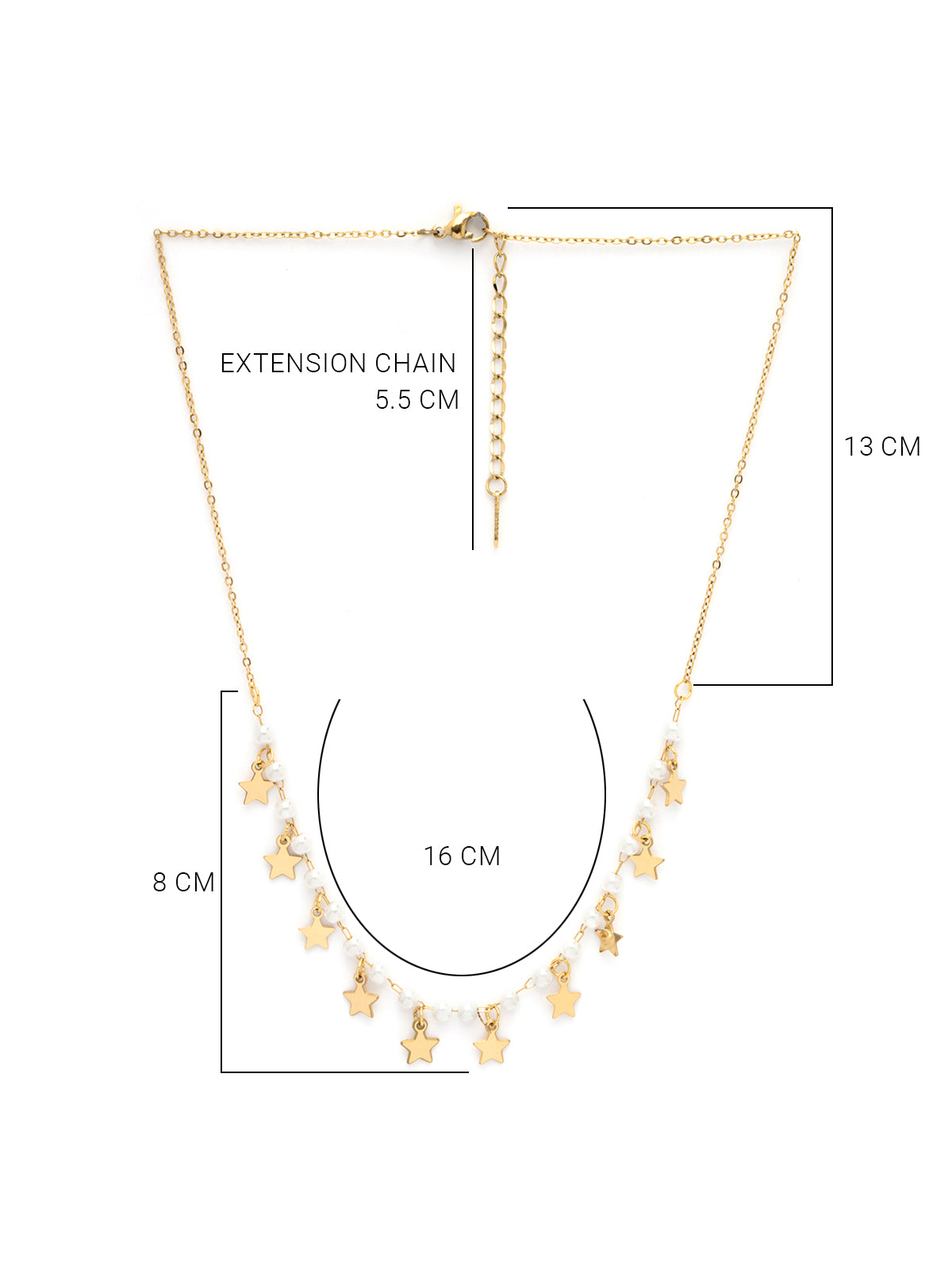 Scintillare By Sukkhi Gold Plated with Charming Stars Pearls Stainless Steel Chain Pendant Necklace Jewellery for Women & Girls|Anti Tarnish Jewellery|Gifts for Wife Girlfriend Mother Sister|N107017