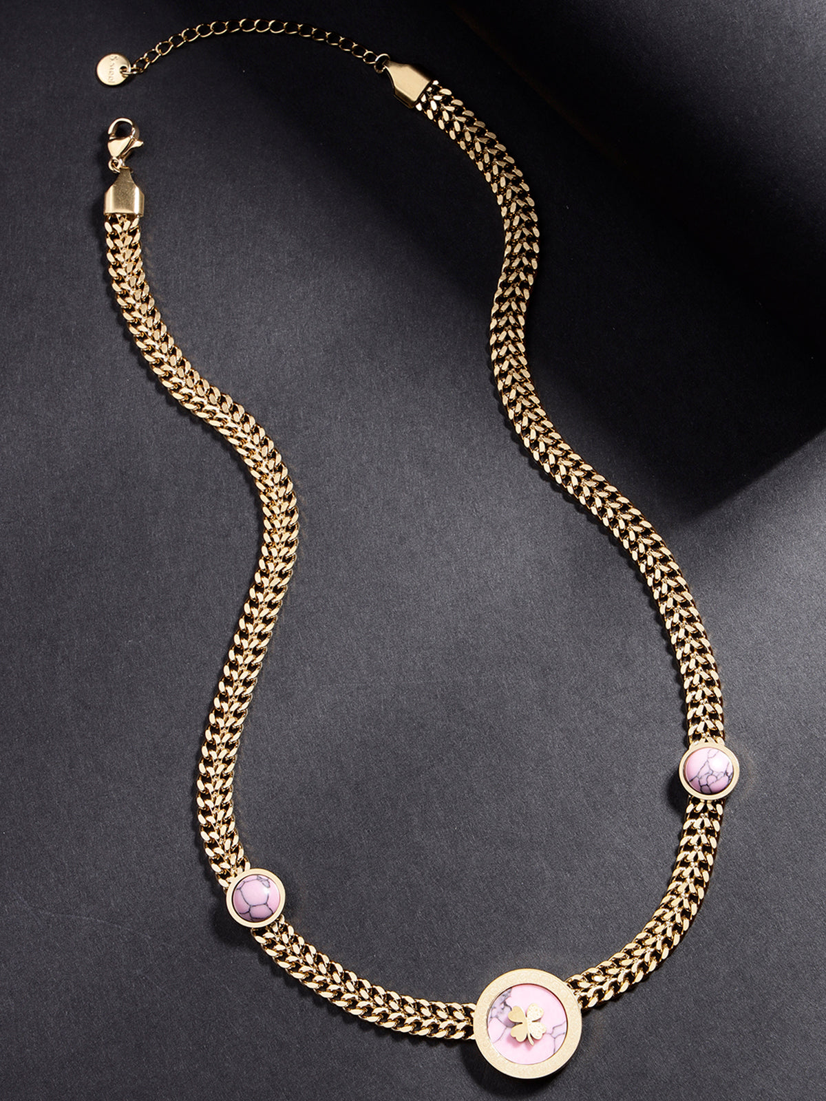 Scintillare By Sukkhi Creative Gold Plating with Stainless Steel Chunky Chain Pendant Necklace Jewellery for Women & Girls|Anti Tarnish Jewellery|Gifts for Wife Girlfriend Mother Sister|N107018