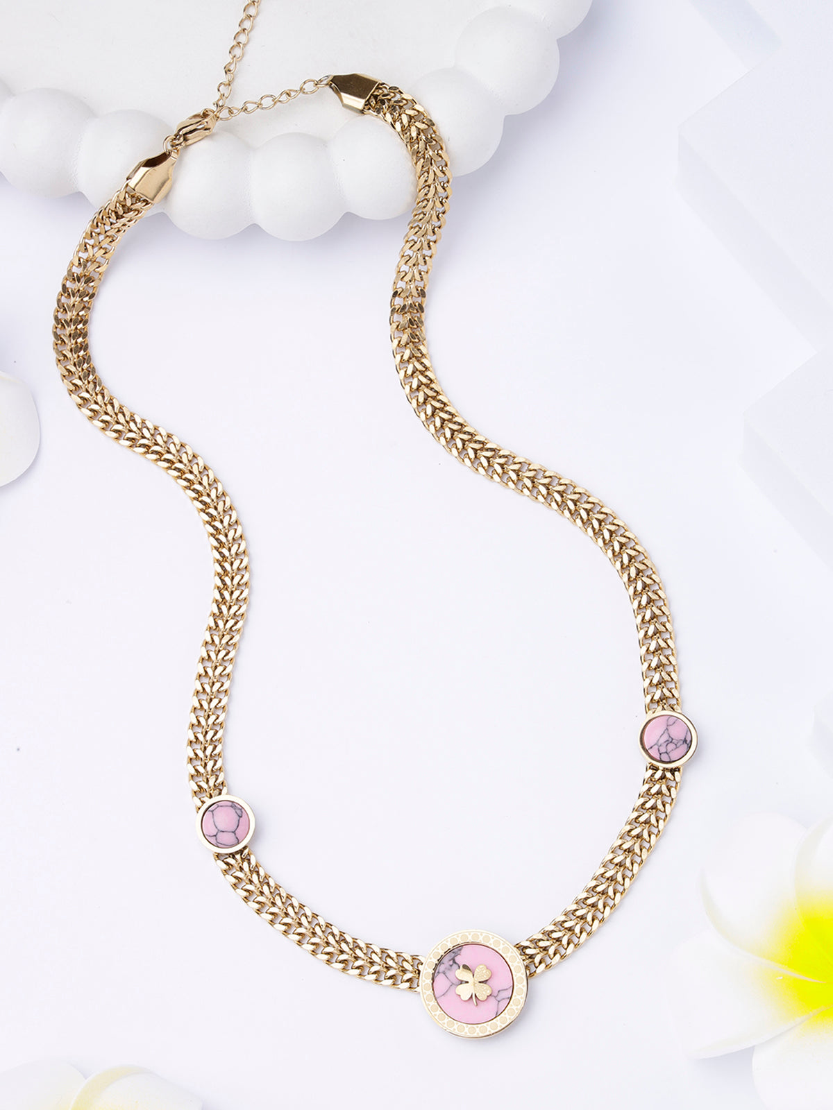 Scintillare By Sukkhi Creative Gold Plating with Stainless Steel Chunky Chain Pendant Necklace Jewellery for Women & Girls|Anti Tarnish Jewellery|Gifts for Wife Girlfriend Mother Sister|N107018