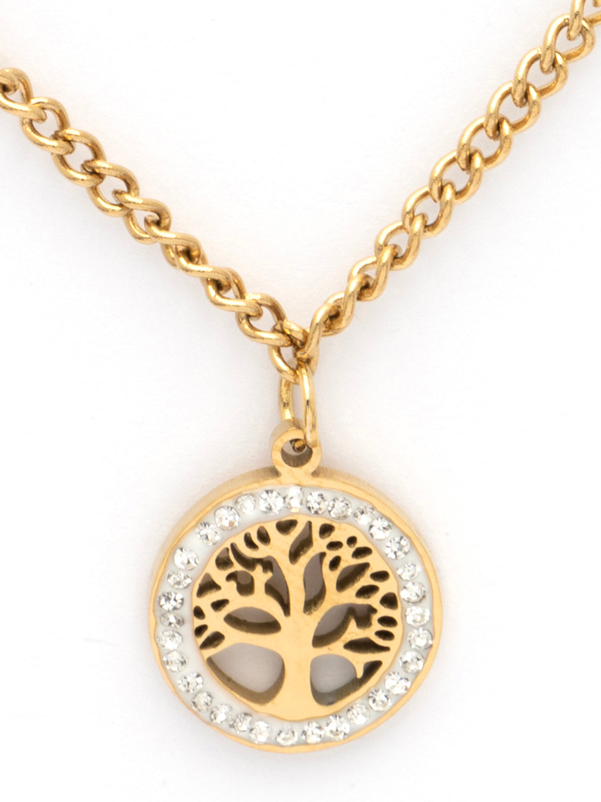 Scintillare By Sukkhi Kalpavriksha Pendant Tree of Life with Gold Plating Stainless Steel Double Chain Necklace Jewellery for Women&Girls|Anti Tarnish Jewellery|Gift for Wife Girlfriend Mother|N107019