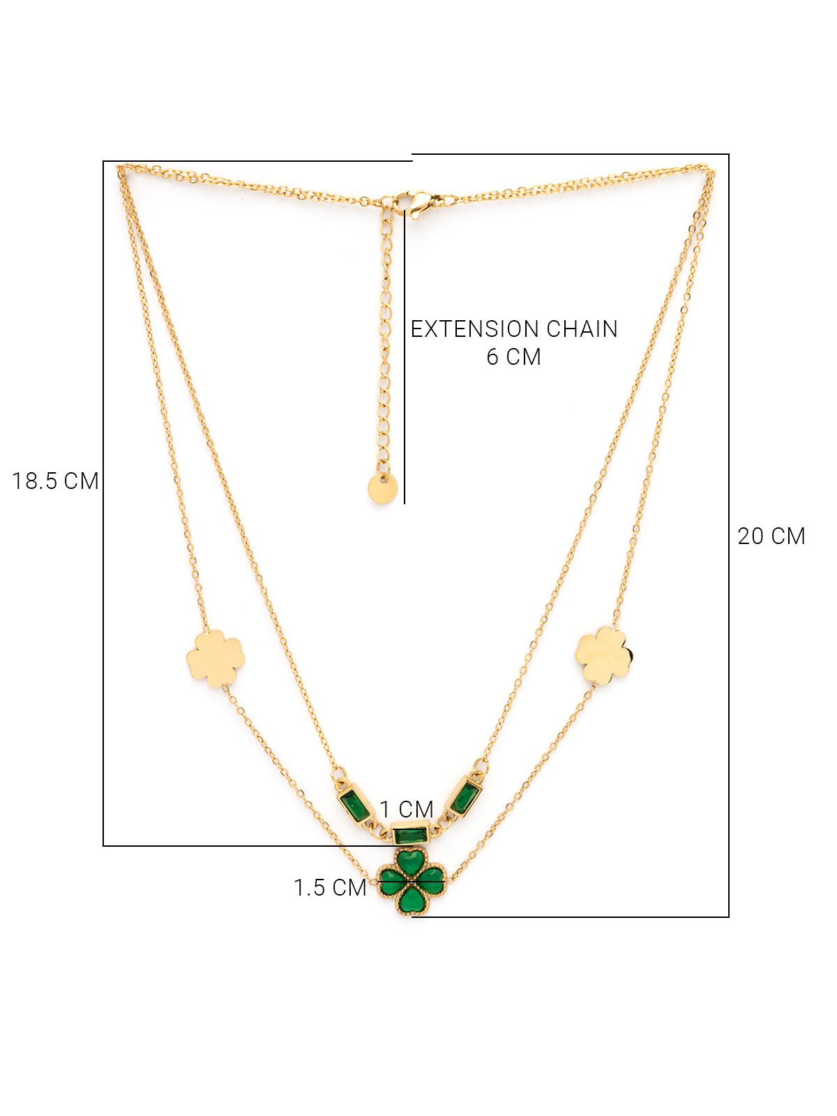 Scintillare By Sukkhi Crystal Heart Charm 18kGold Plated Stainless Steel Double Chain Pendant Necklace Jewellery for Women & Girls|Anti Tarnish Jewellery|Gift for Wife Girlfriend Mother Sister|N107065