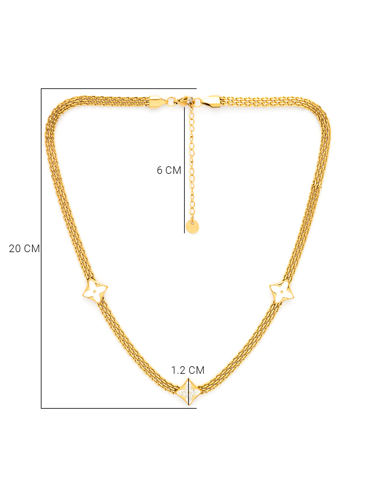 Scintillare By Sukkhi Chunky 18k Gold Plated Crystal Stones Stainless Steel Chain Pendant Necklace Jewellery for Women & Girls|Anti Tarnish Jewellery|Gifts for Wife Girlfriend Mother Sister|N107067