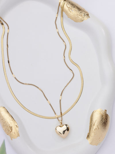 Scintillare By Sukkhi Simple Chain With Heart Attractive Multi Wearing Pendant with Stainless Steel Chain Necklace Jewellery for Women|Anti Tarnish Jewellery|Gift for Wife Girlfriend Mother|N107070