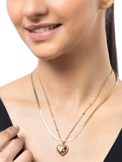 Scintillare By Sukkhi Simple Chain With Heart Attractive Multi Wearing Pendant with Stainless Steel Chain Necklace Jewellery for Women|Anti Tarnish Jewellery|Gift for Wife Girlfriend Mother|N107070