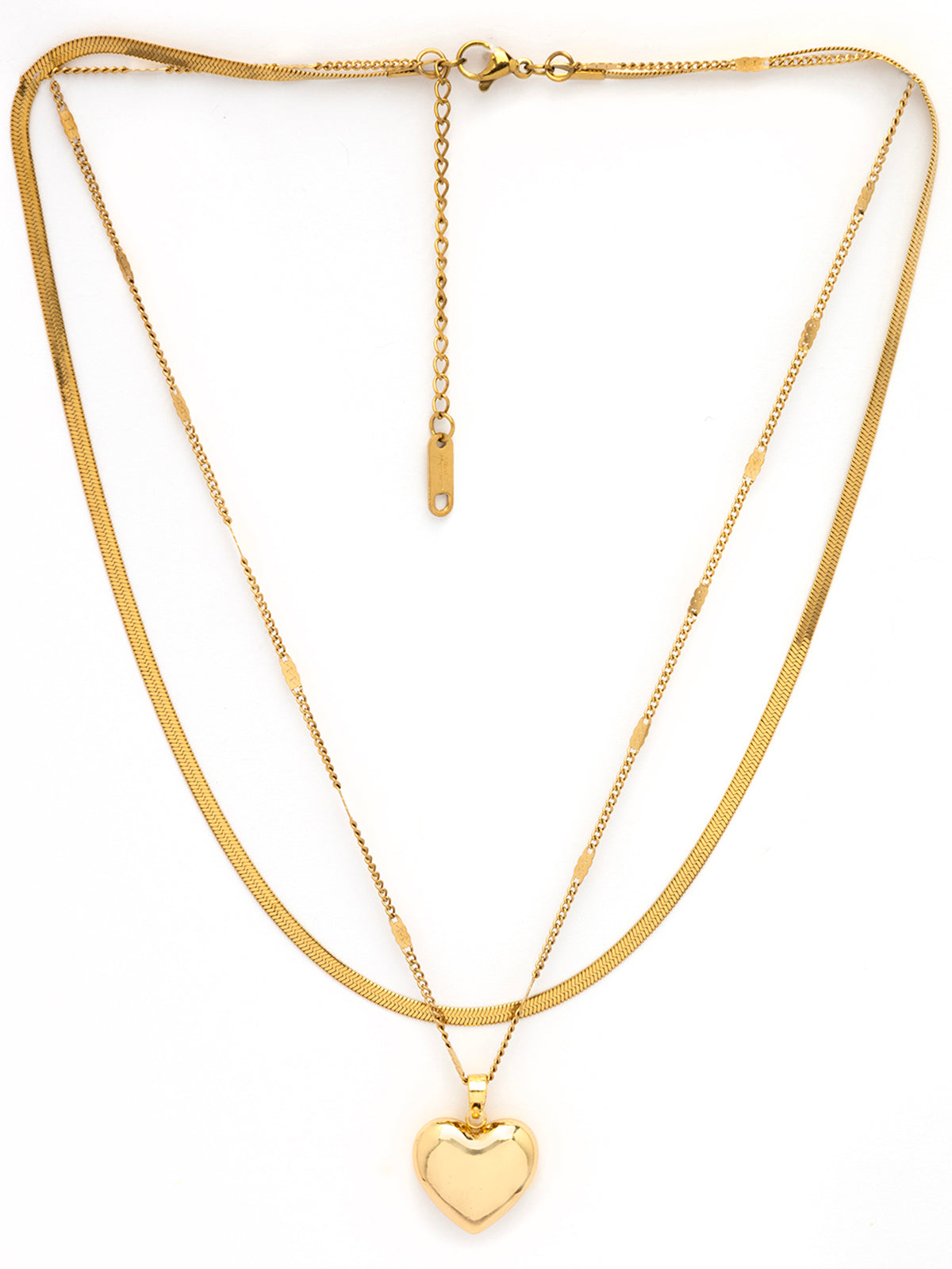 Scintillare By Sukkhi Simple Chain With Heart Attractive Multi Wearing Pendant with Stainless Steel Chain Necklace Jewellery for Women|Anti Tarnish Jewellery|Gift for Wife Girlfriend Mother|N107070