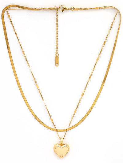 Scintillare By Sukkhi Simple Chain With Heart Attractive Multi Wearing Pendant with Stainless Steel Chain Necklace Jewellery for Women|Anti Tarnish Jewellery|Gift for Wife Girlfriend Mother|N107070