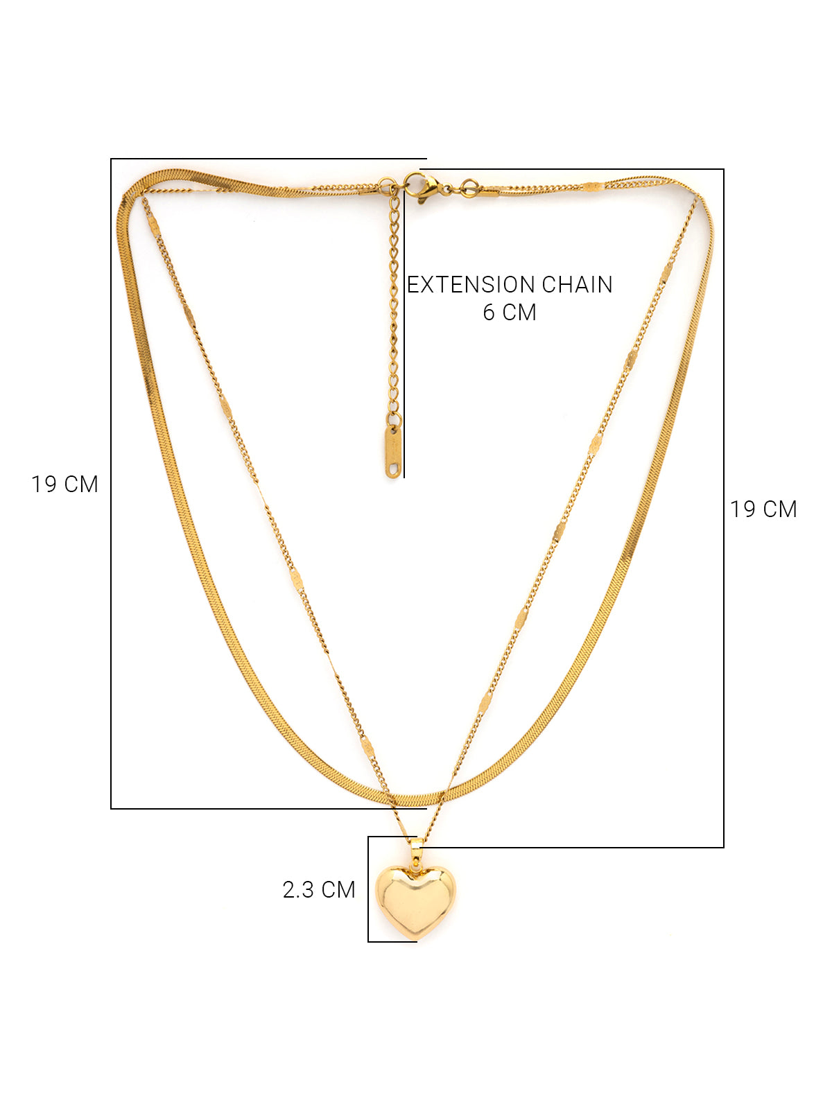 Scintillare By Sukkhi Simple Chain With Heart Attractive Multi Wearing Pendant with Stainless Steel Chain Necklace Jewellery for Women|Anti Tarnish Jewellery|Gift for Wife Girlfriend Mother|N107070