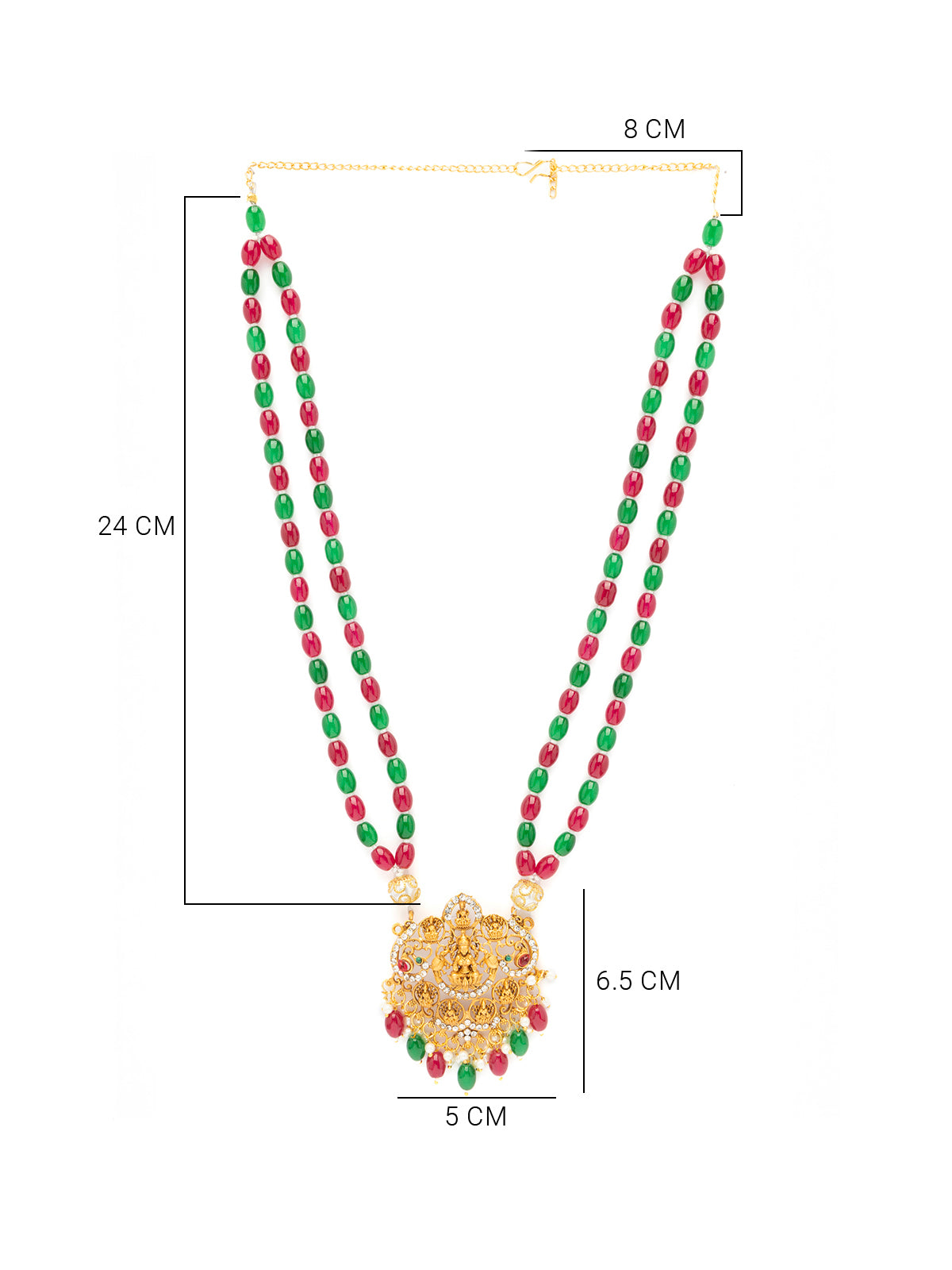 Sukkhi Classic Laxmi Design Style 18k Gold Plated Red Green Necklace Jewellery for Women & Girls|N107073