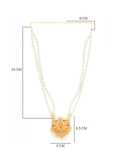 Sukkhi Classic Laxmi Design Style 18k Gold Plated White Pearl Necklace Jewellery for Women & Girls|N107074