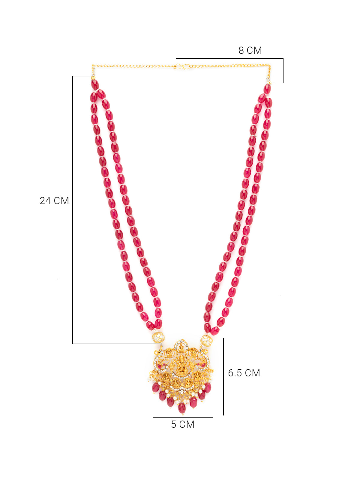 Sukkhi Classic Laxmi Design Style 18k Gold Plated Rani Pink Necklace Jewellery for Women & Girls|N107075