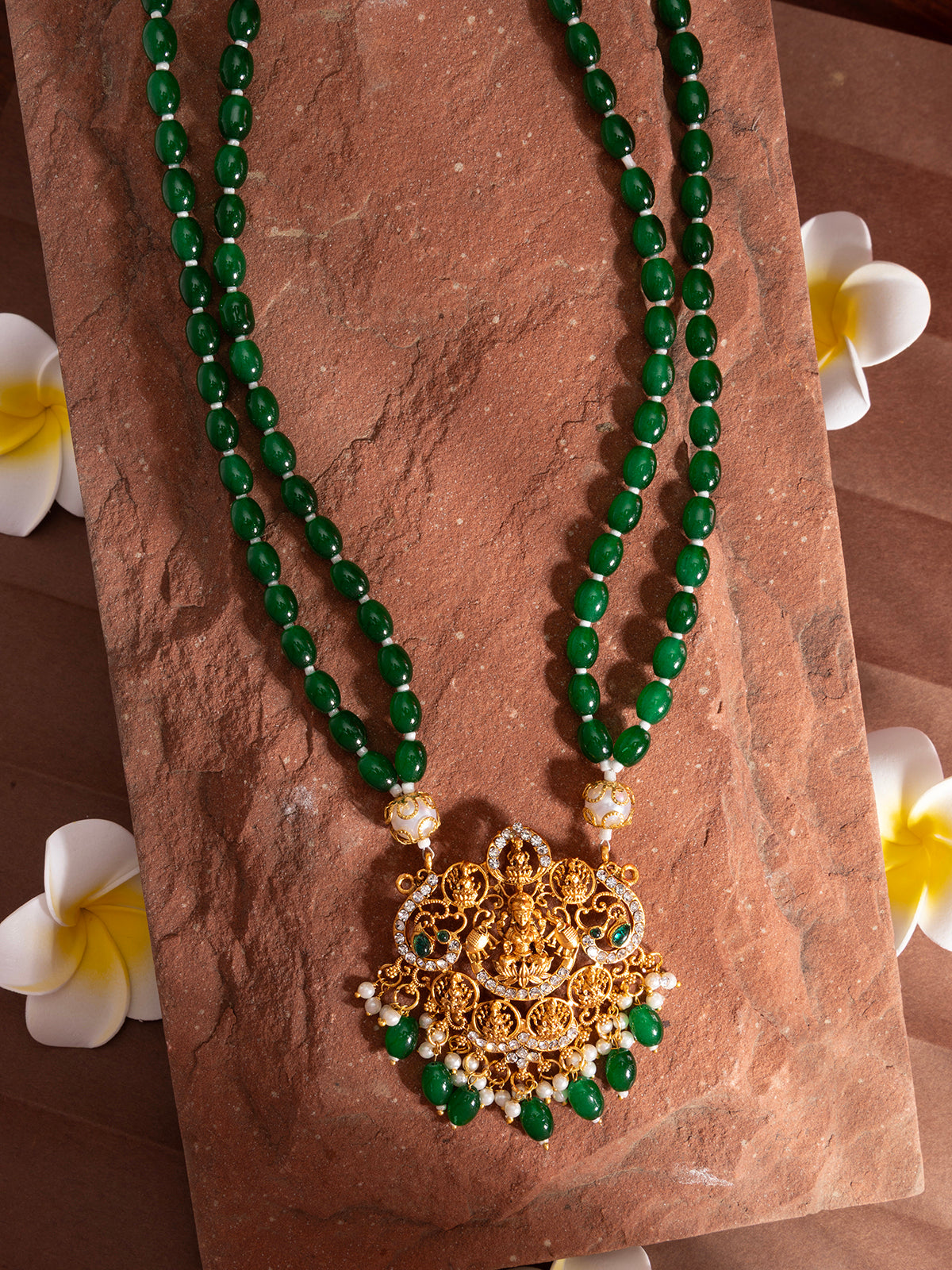 Sukkhi Classic Laxmi Design Style 18k Gold Plated Green Necklace Jewellery for Women & Girls|N107076