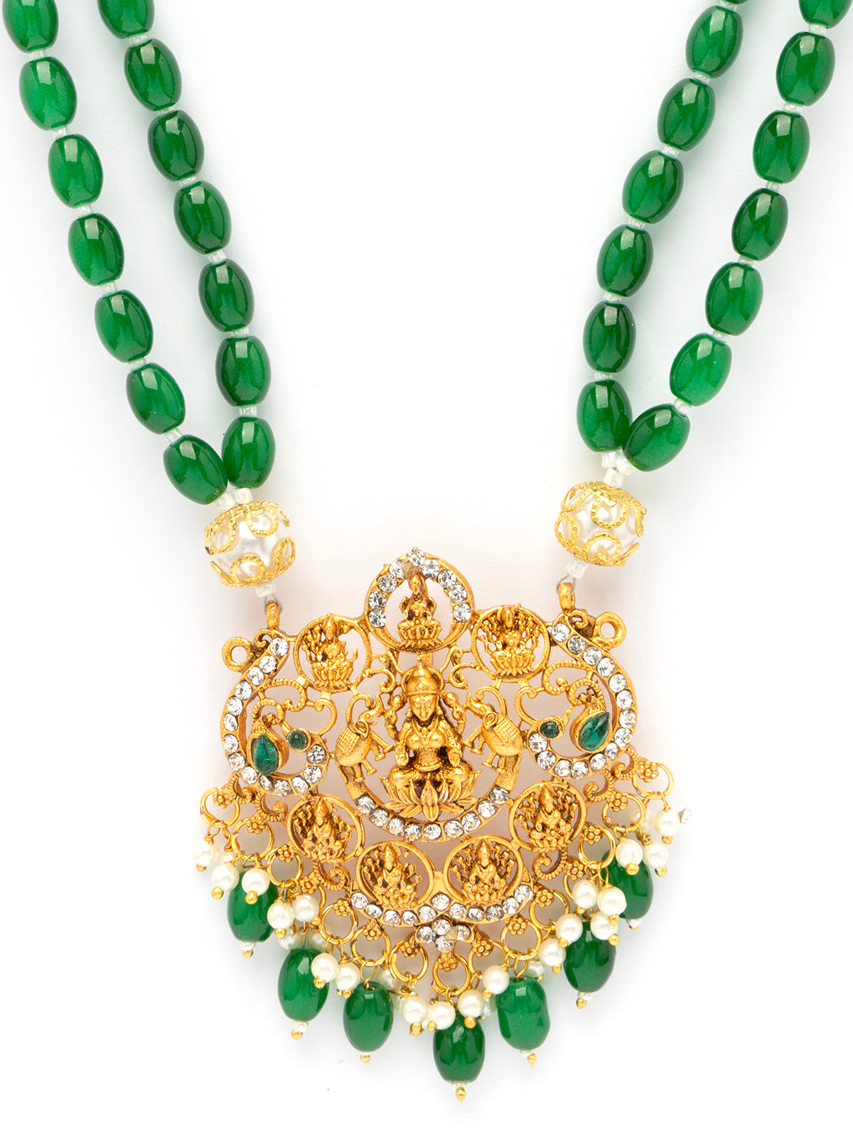 Sukkhi Classic Laxmi Design Style 18k Gold Plated Green Necklace Jewellery for Women & Girls|N107076