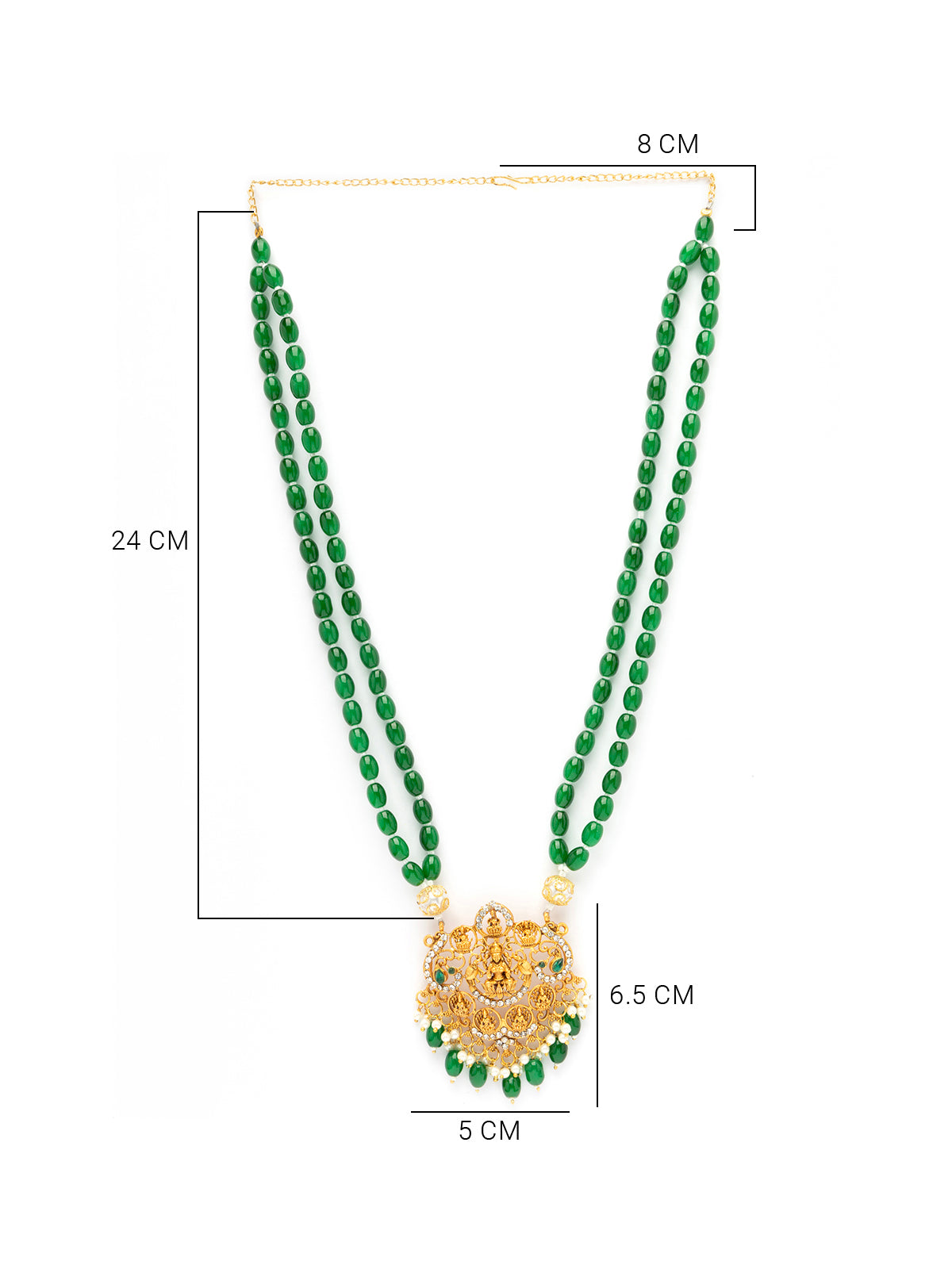 Sukkhi Classic Laxmi Design Style 18k Gold Plated Green Necklace Jewellery for Women & Girls|N107076