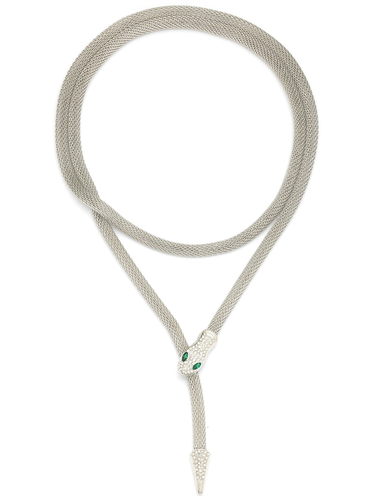 Scintillare By Sukkhi Unique Latest Stylish Crystal Embellishment Silver Choker Necklace for Women & Girls With Two In One Stylish Serpent Accessory Jewellery|N107101