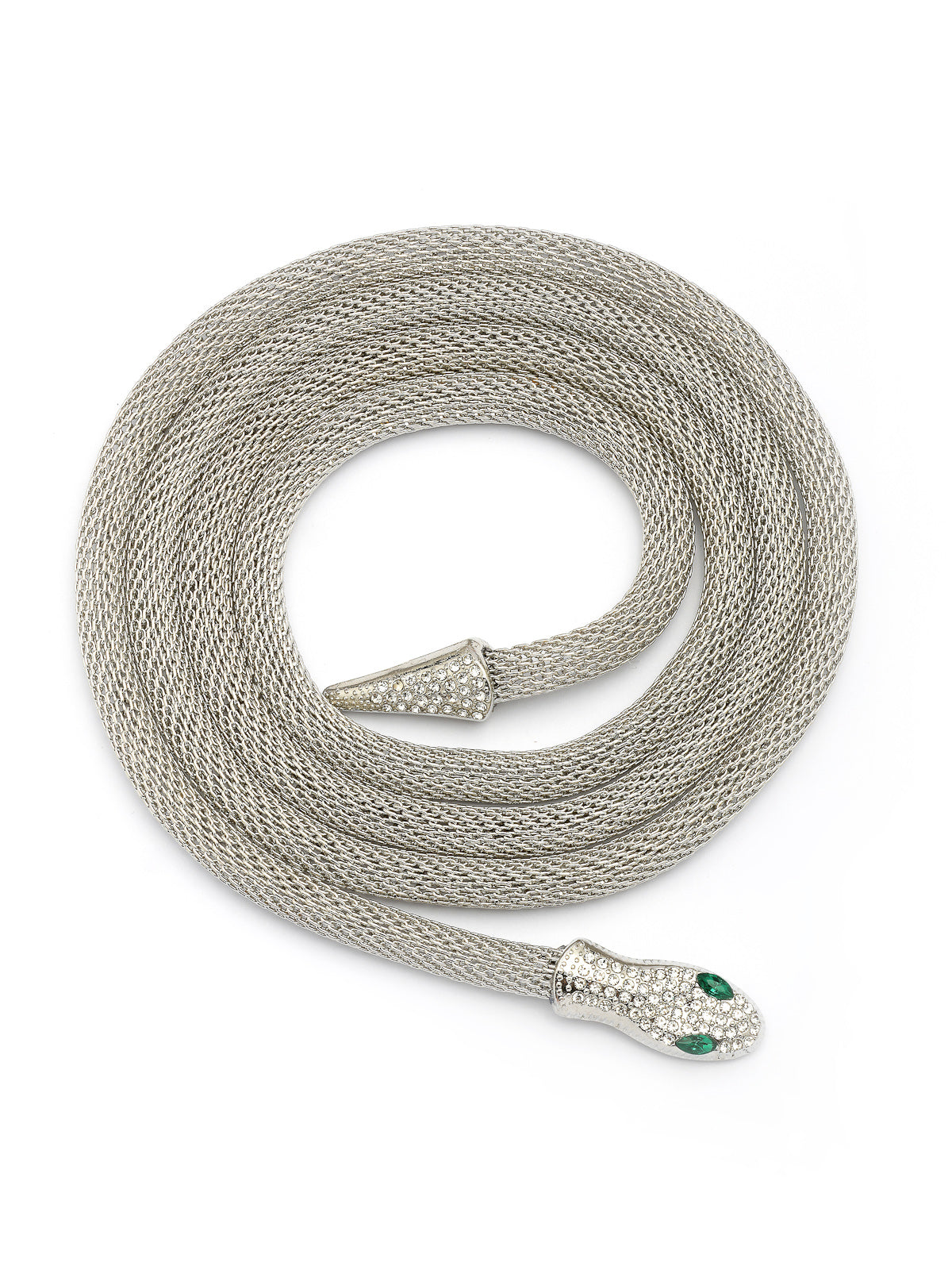 Scintillare By Sukkhi Unique Latest Stylish Crystal Embellishment Silver Choker Necklace for Women & Girls With Two In One Stylish Serpent Accessory Jewellery|N107101