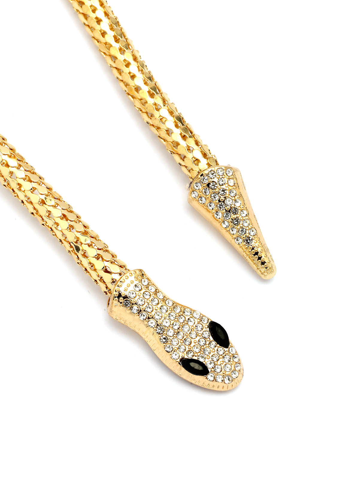 Scintillare By Sukkhi Eye Catchy Latest Stylish Crystal Embellishment Gold Choker Necklace for Women & Girls With Two In One Stylish Serpent Accessory Jewellery|N107102