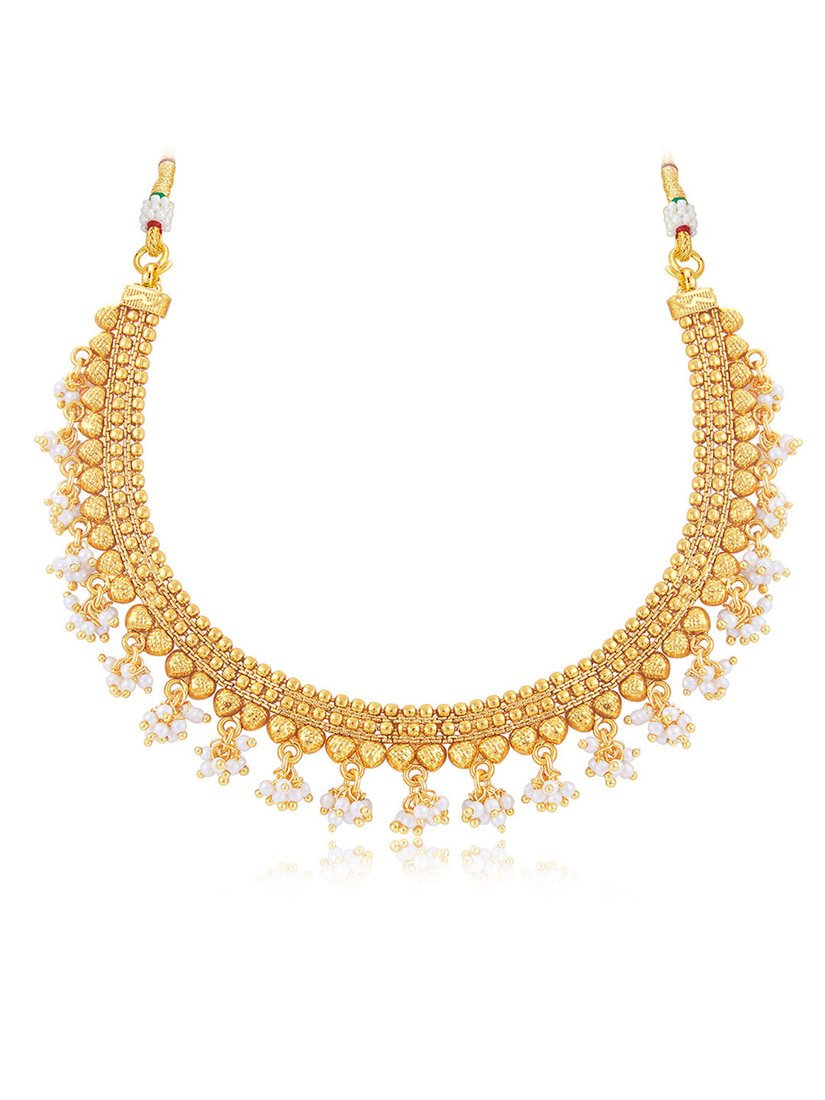 Sukkhi Glorious Pearl Gold Plated Choker Necklace Set For Women N71262GLDPP1000