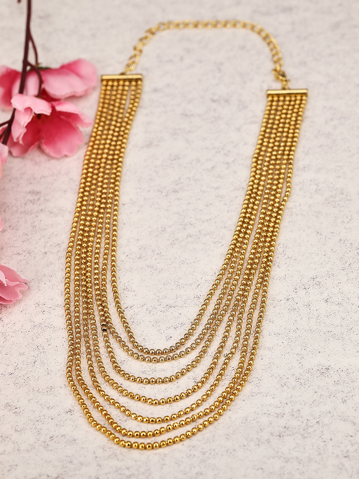 Sukkhi Amazing Gold Plated Multi-String Necklace Set For Women N71436GLDPP1000