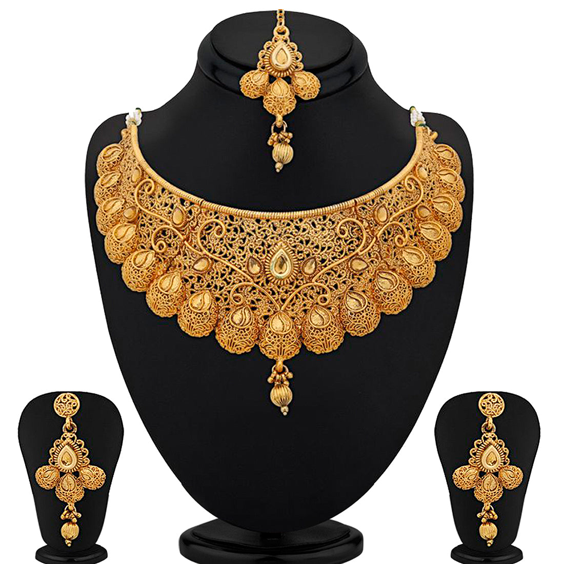 Sukkhi Traditional Gold Plated Choker Necklace Set For Women N71789GLDPM1250