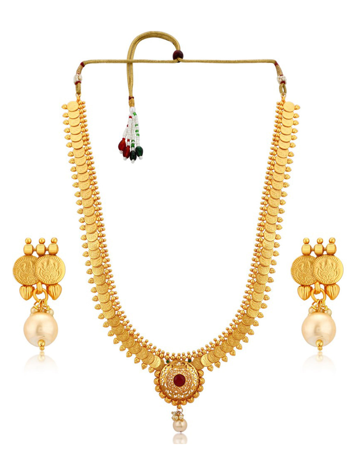 Sukkhi Dazzling Gold Plated Temple Coin Necklace Set For Women N72469GLDPAP022018