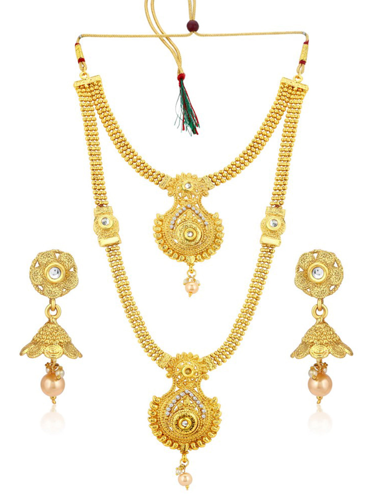 Sukkhi Traditional Gold Plated Kundan Long Haram Necklace Set For Women N72487GLDPH022018